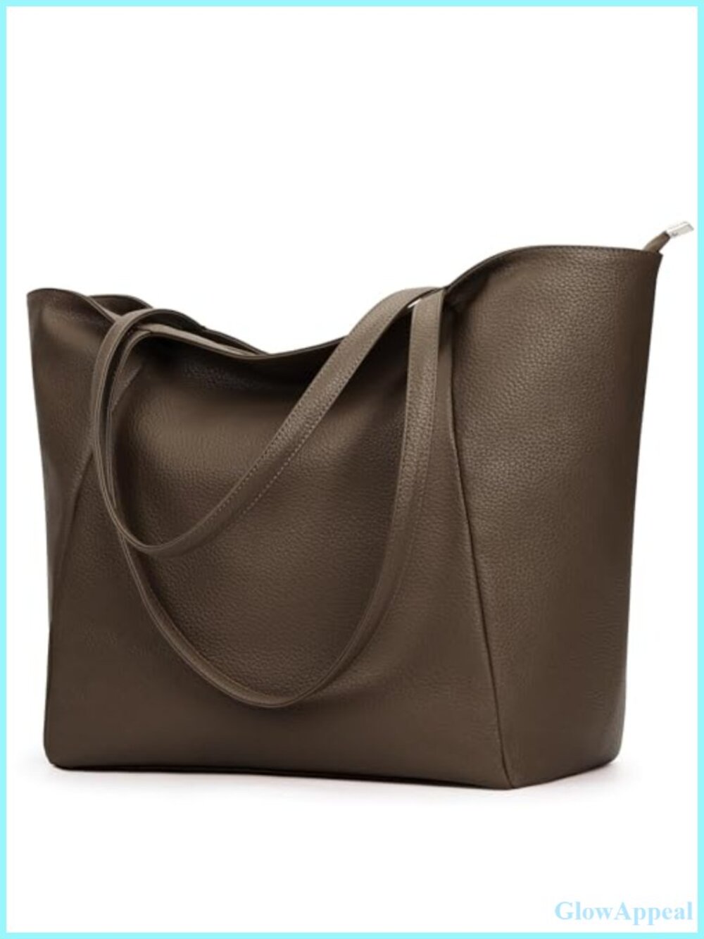 KALIDI Large Tote Bag Vegan Leather 16L Casual Zipper Work Weekender